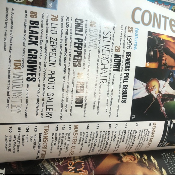 Guitar World Magazine Back Issue March 1996 : Korn, Ozzy, Metallica ,Jimi Hendri - Picture 3 of 14